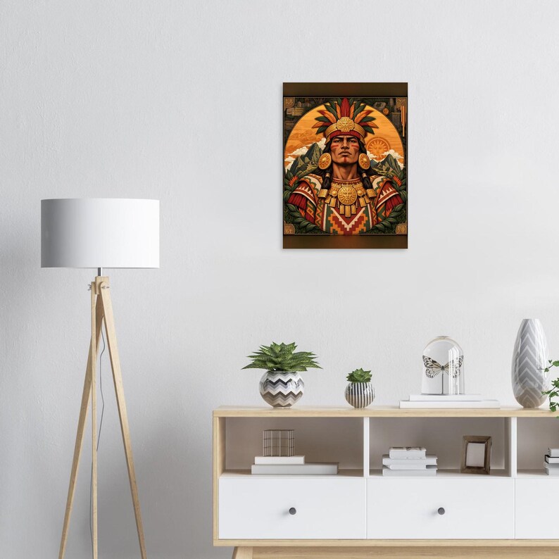 Inca King Poster, Inti Sun God and Machu Picchu, Peruvian Wall Art Print image 8
