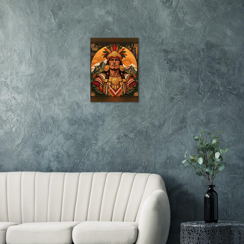 Inca King Poster, Inti Sun God and Machu Picchu, Peruvian Wall Art Print image 5