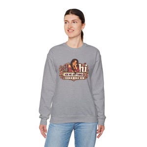 HI Not AI Sweatshirt for Women, Human Intelligence Crewneck, Funny Chat Girl Gift image 9