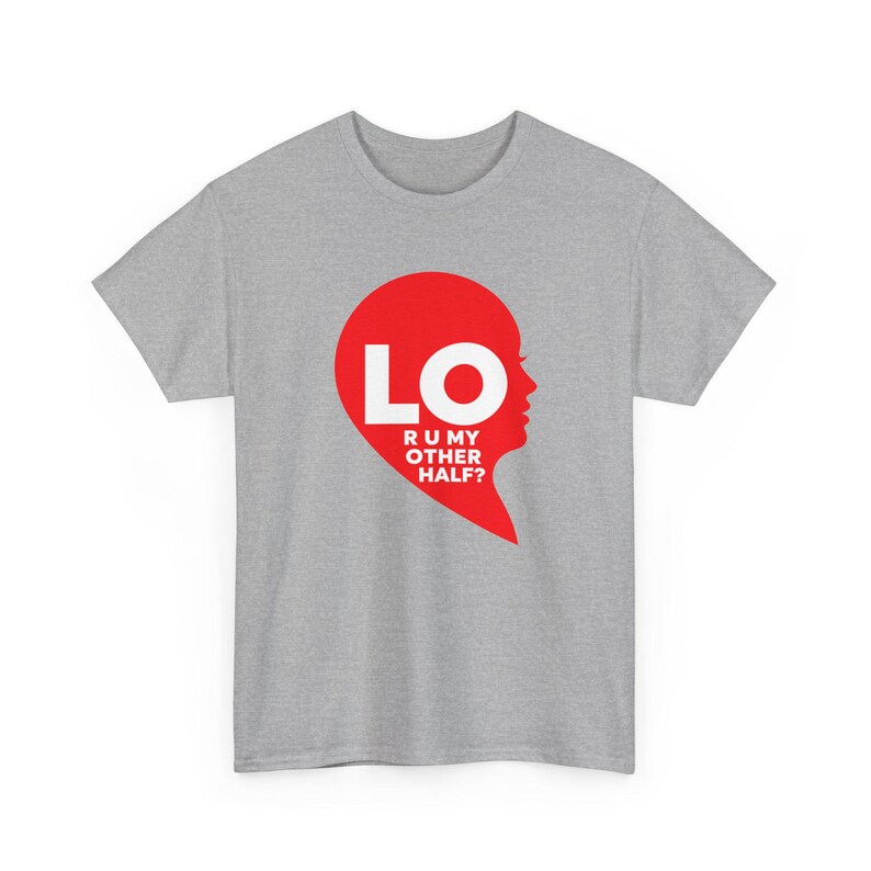 Camiseta LO Half Heart para parejas, Camiseta "¿Eres mi otra mitad?", Regalo de San Valentín a juego imagen 4