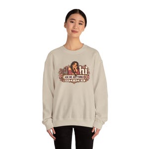 HI Not AI Sweatshirt for Women, Human Intelligence Crewneck, Funny Chat Girl Gift image 7