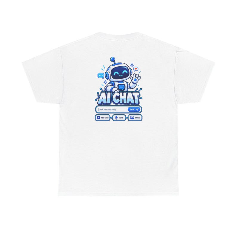 Human vs AI Chat T-Shirt, Funny Tech Humor Tee, Two-Sided Print image 4
