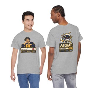 Human vs AI Chat T-Shirt, Funny Tech Humor Gift for Him, Geek Programmer Tee image 7