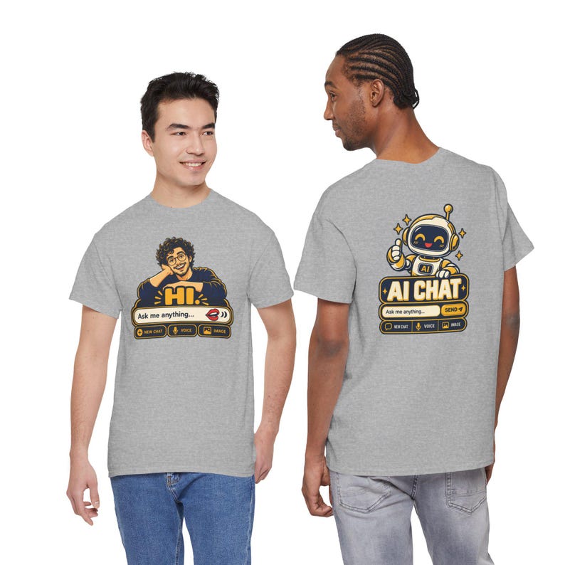Human vs AI Chat T-Shirt, Funny Tech Humor Gift for Him, Geek Programmer Tee image 7