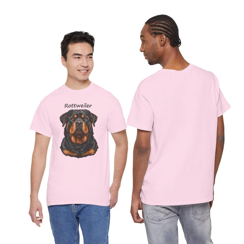 Rottweiler Portrait T-Shirt, Realistic Rottie Lover Gift, Rottweiler Mom Dad Tee image 6