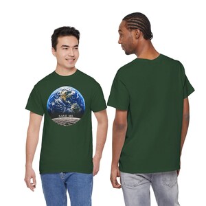 Save Me Earth T-Shirt, Moon View Planet Design, Climate Change Tee (11 Colors) image 13