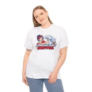 Secondhand Smoke Hard Pass Shirt, Quit Smoking Celebration, Pin Up Tee for Her image 8