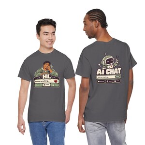 Human vs AI Chat Robot Tee, Funny Tech Gift, Gamer Geek Shirt image 14