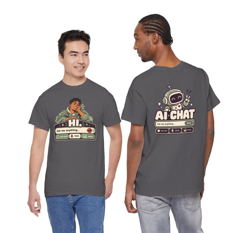 Human vs AI Chat Robot Tee, Funny Tech Gift, Gamer Geek Shirt image 14