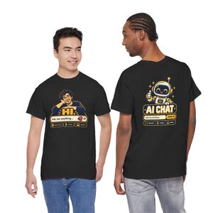 Human vs AI Chat T-Shirt, Funny Tech Humor Gift for Him, Geek Programmer Tee image 5