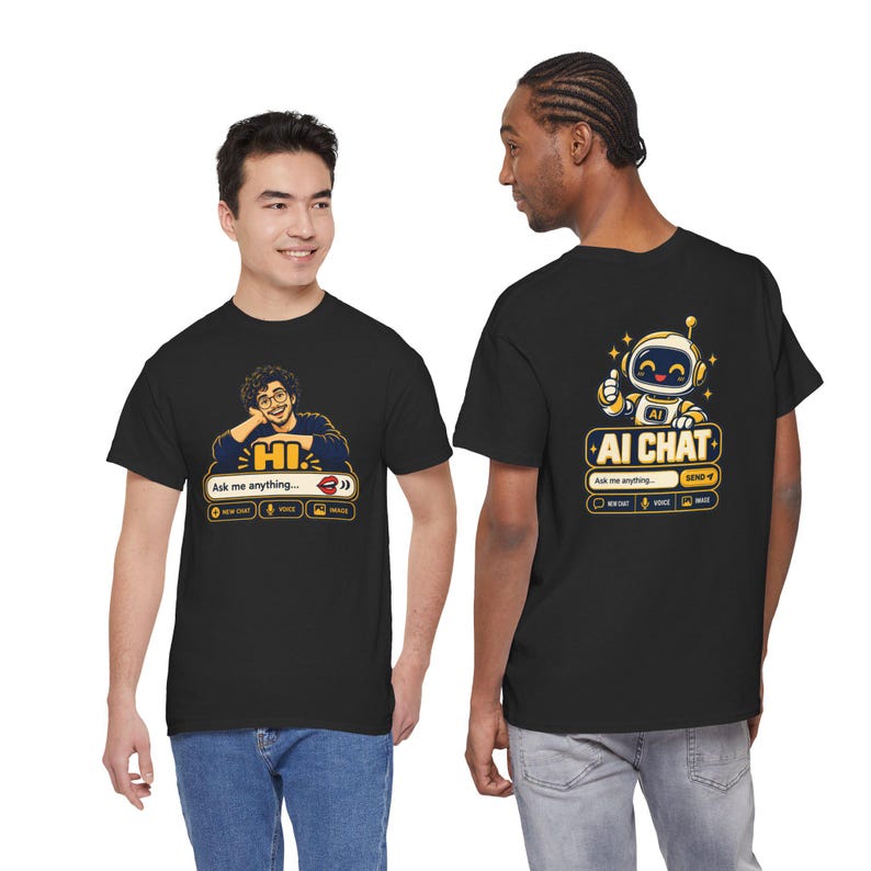 Human vs AI Chat T-Shirt, Funny Tech Humor Gift for Him, Geek Programmer Tee image 5