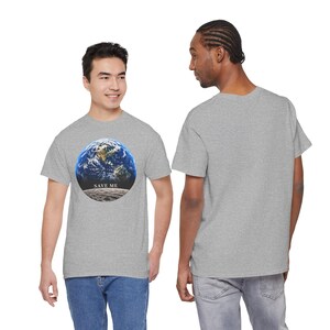 Save Me Earth T-Shirt, Moon View Planet Design, Climate Change Tee (11 Colors) image 6