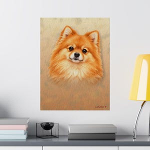 Pomeranian Oil Painting Poster, Dog Portrait Wall Art Print immagine 7