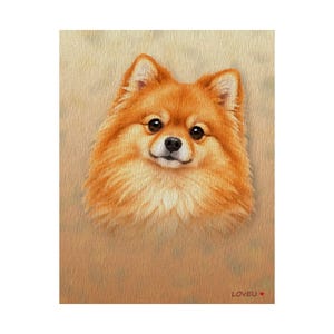 Pomeranian Oil Painting Poster, Dog Portrait Wall Art Print immagine 9