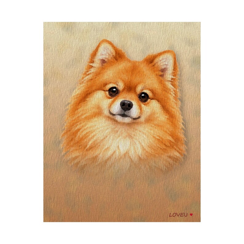 Pomeranian Oil Painting Poster, Dog Portrait Wall Art Print immagine 9