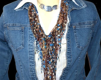 Western Scarves, Wild Rags Scarf, Western Necklace Accessories Outfit, Cowgirl Fringe Bandana Scarf Necklace - RU100