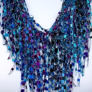 Blue Purple Scarf Necklace for Women, Infinity Scarves with Cobalt Blue and Purple, Lightweight Scarf - Turquoise Amethyst Gemlace