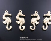 8pcs-32mmX15mmGold plated Zinc Alloy Double-sided Sea Horse charm, pendant(K521G)