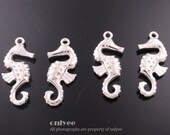 8pcs-32mmX15mmRhodium plated Zinc Alloy Double-sided Sea Horse charm, pendant(K521S)