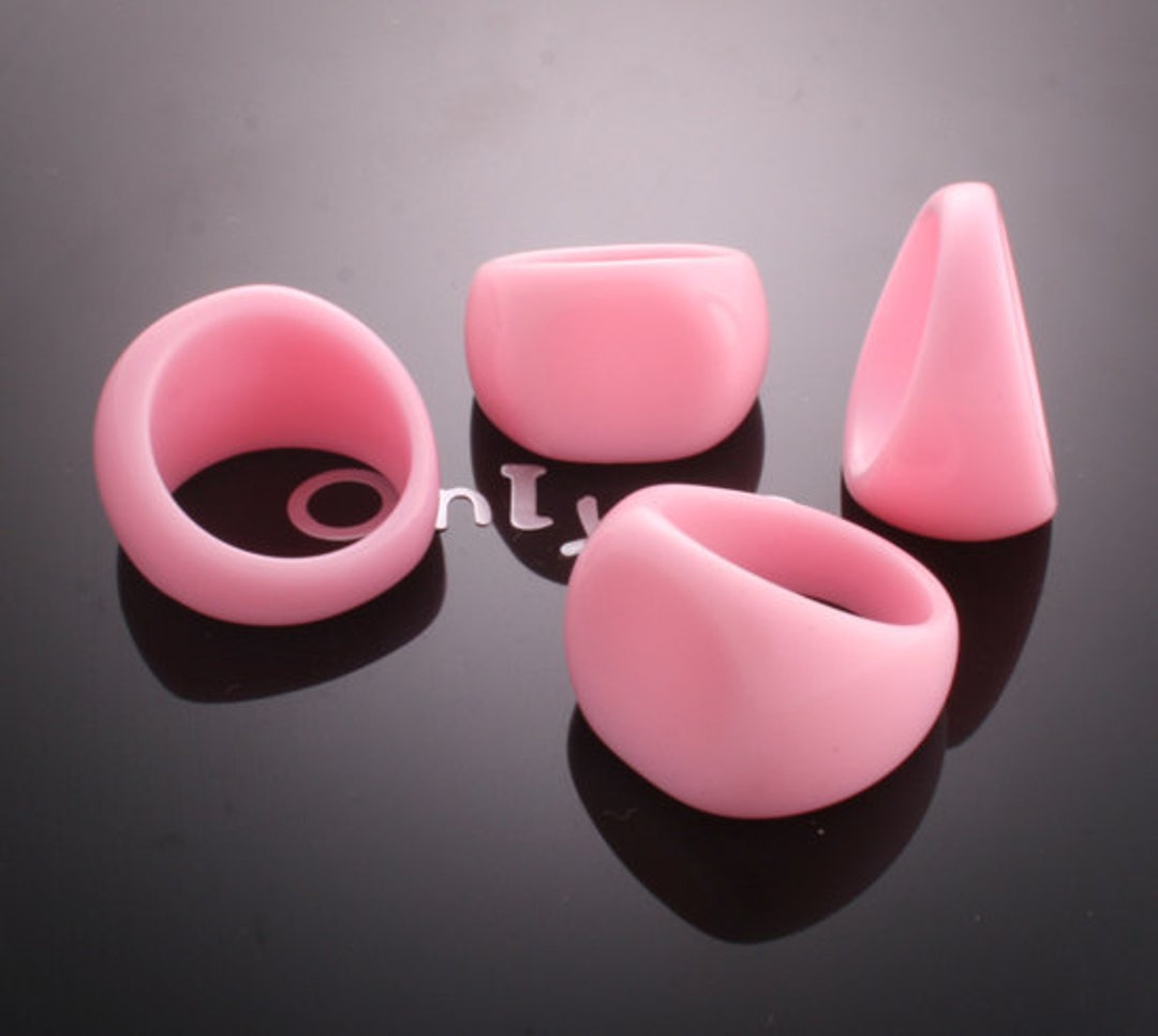 5PCS Resin, Acrylic Ring Pad Base of 15mm,ring Size Appx 78pinkk1380