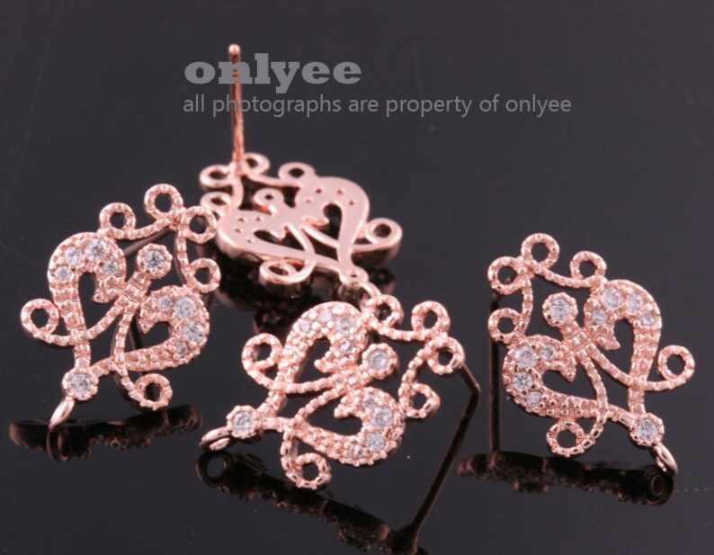 1pair/2pcs18mmx11mm Bright Rose Gold Plated Over Brass Etsy