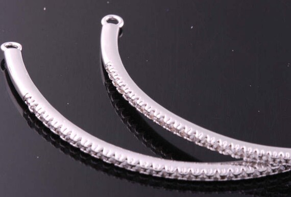 1pcs-60mmx3mm Glossy Rhodium Brass Cubic,zircon for Jewelry 1pcs-60mmx3mm Glossy Rhodium Brass Cubic,zircon for Jewelry