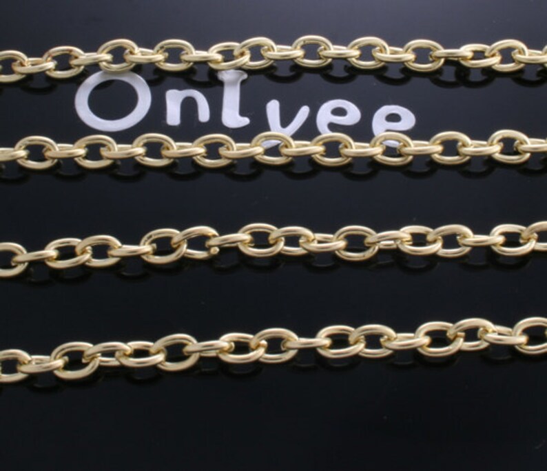 3FT 4.3mm x 3mm 14K gold plated brass Nickel Free Etsy