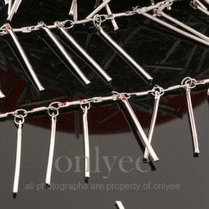 1Meter(1YD)-11mm Bright Rhodium plated over Brass basic and simple dangling line connector,Jewelry Supply,Chain,Necklace(N145S)
