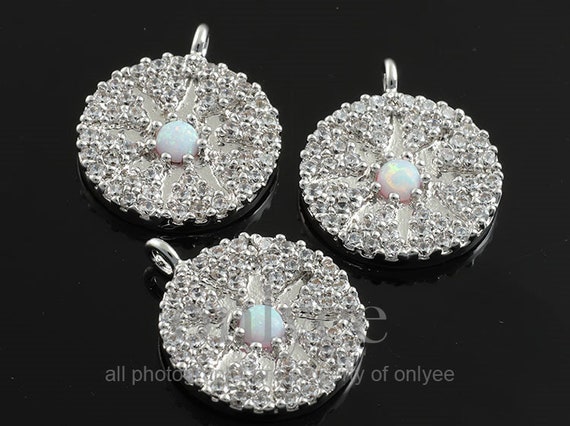 2pcs-17mmx14mmbright Gold Plated Brass Cubic Zirconia in