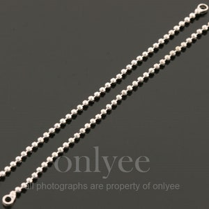 10 Uds.-63mm x 2mm (bucle) rodio brillante chapado sobre latón, mini cadena básica con conectores, colgante, suministro de joyería (K1911S)
