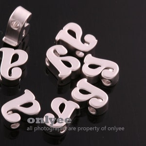 2pcs-7mmX5mmX3mm Matt Rhodium plated over Brass Cute lowcase letter Alphabet, Letter,Initial Pendants,personalized jewelry  (K1432S-a)