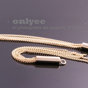 2pcs-75mmX3.5mm Gold plated over Brass chain tassel charms, dangles for earrings, necklace pendantsK1169G image 2