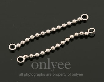 10pcs-24mmx2mm(loop) Bright Rhodium plated over Brass,basic mini chain with connectors,pendant, Jewerly supply (K1910S)