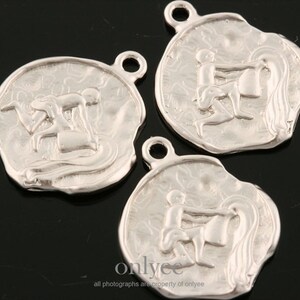 2 Stück-16mmX14mm matt rhodiniert über Messing Sternzeichen Tierzeichen Anhänger, Stecker, Schmuck Versorgung, Anhänger, Wassermann (K1437S-B)