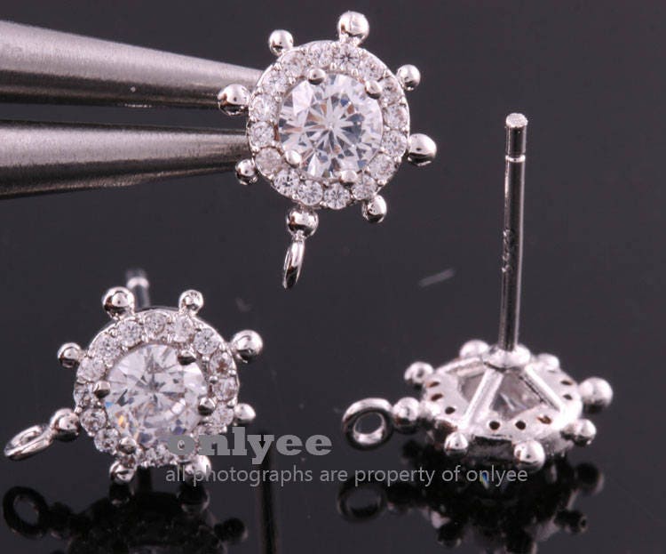 1pair/2pcs-10.5mmx8.5mm Rose Gold Plated Over Brass Round