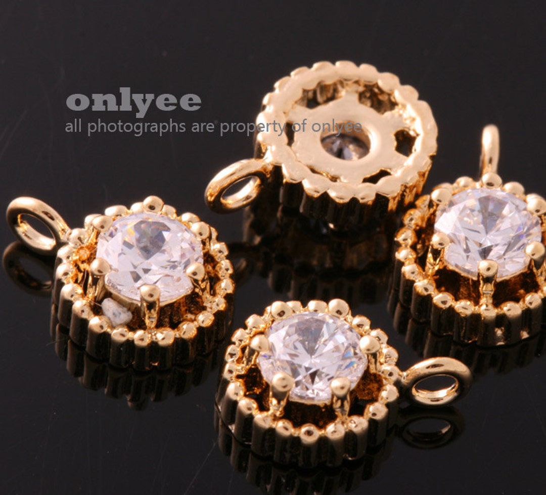 4pcs-9.5mmx8mmgold Plated Brass Cubic Zirconia in Brass Setting Charms for Jewelry Charms Pendant Connectork735g - Etsy 4pcs-9.5mmx8mmgold Plated Brass Cubic Zirconia in Brass Setting Charms for Jewelry Charms Pendant Connectork735g - Etsy
