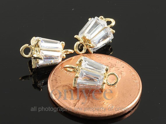 CARELLA レッド ブローチ 2pcs-11.5mmx6.5mm Bright Rhodium Plated Over Brass NEW