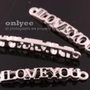 4pcs-35mmX4.5mm Matte Rhodium banhado a conectores de amor de latão, pulseira para joias (K073S)