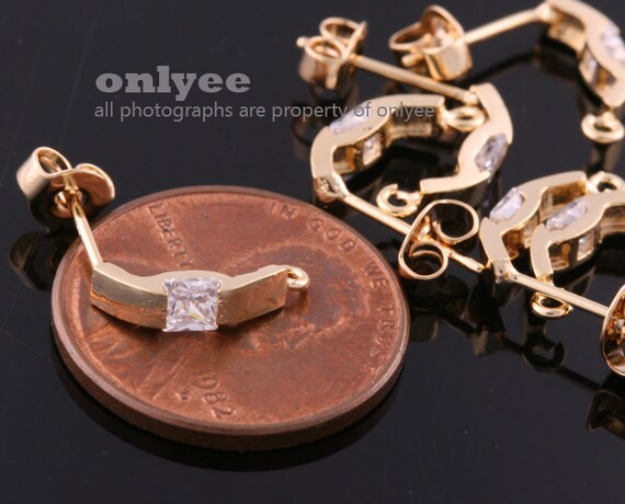 1pair/2pcs-23mmx2.5mmbright Rhodium Plated Over Brass All