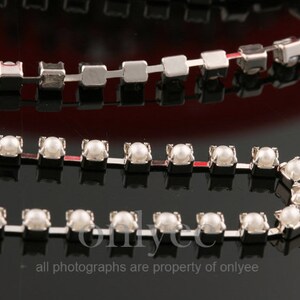 Cadena de 1 metro(1YD)-2 mm rodio brillante chapado sobre latón, cadena básica simple con perlas, colgante de joyería, cadena (N149S)