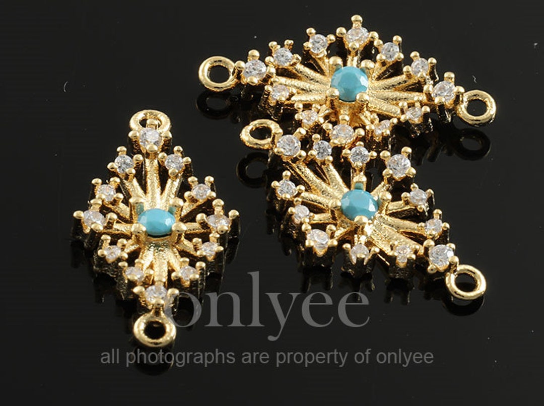 2pcs-16mmx8.5mmbright Gold Plated Brass Cubic Zirconia in 2pcs-16mmx8.5mmbright Gold Plated Brass Cubic Zirconia in