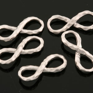 2stk-15mmX5mm Matt rhodiniert über Messing kleine gehämmerte Infinity Charm/Verbinder-941 (K584S)