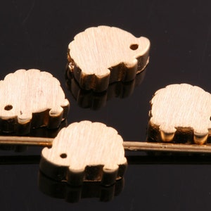 4pcs-7mmX5.5mm Matt Satin Rhodium plated over Brass Tiny Hedgehog beads spacers Charm/Connector134K841S image 3