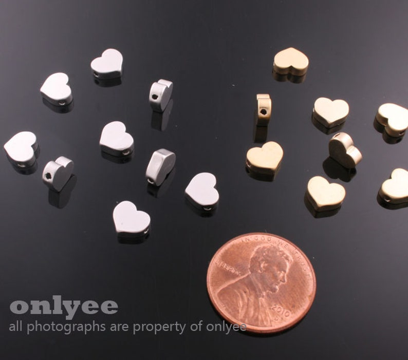 20pcs7mm Matt Gold Plated Over Brass Heart Beads Love Beads Etsy