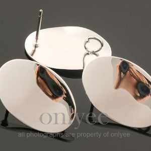 1pair,2pcs-20mmX14mm Bright Rhodium Plated over Brass basic oval shape earring,jewelry supply 92.5 sterling silver post Earring(K1689S)