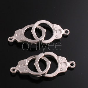 20pcs-28mmX12mm Rhodium plated over Alloy Handcuff set connector, charm(K291S)