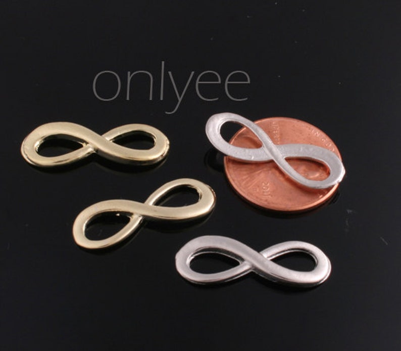 40pcs23mmx8mm Rhodium Plated Over Brass Infinity Etsy
