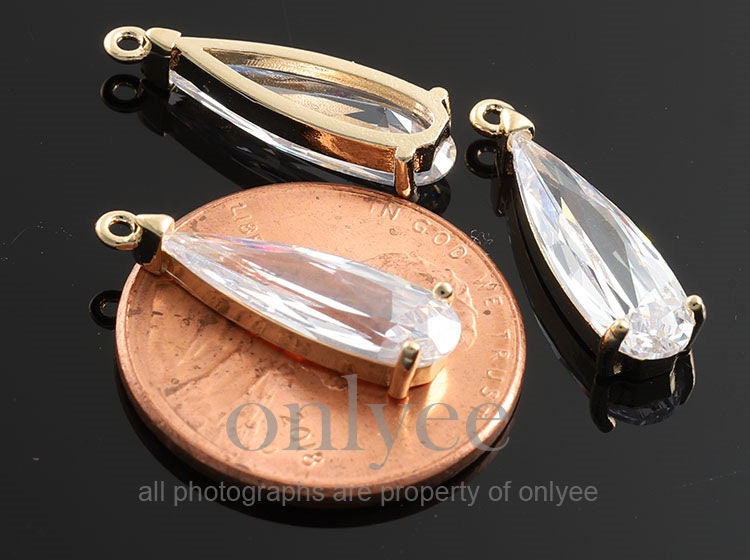2pcs-18mmX5mm Bright Rhodium plated over Brass NEW Elegant Tear drop With Cubic,Zircon pendants,Charms(K1992S) 2pcs-18mmX5mm Bright Rhodium plated over Brass NEW Elegant Tear drop With Cubic,Zircon pendants,Charms(K1992S)