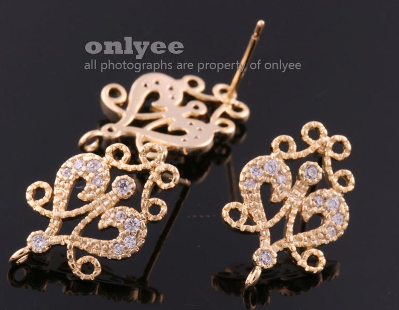 1pair/2pcs18mmx11mm Bright Rose Gold Plated Over Brass Etsy