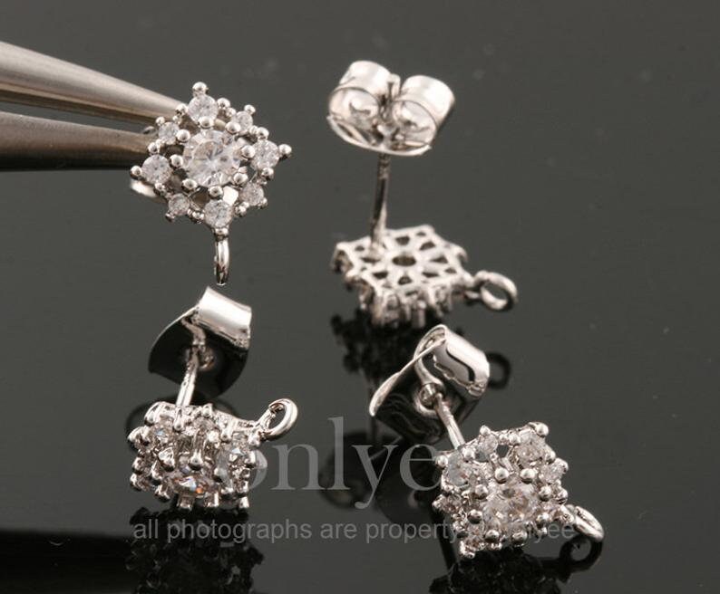 1pair/2pcs-10mmx8mm Bright Rose Gold Plated Brass Simple